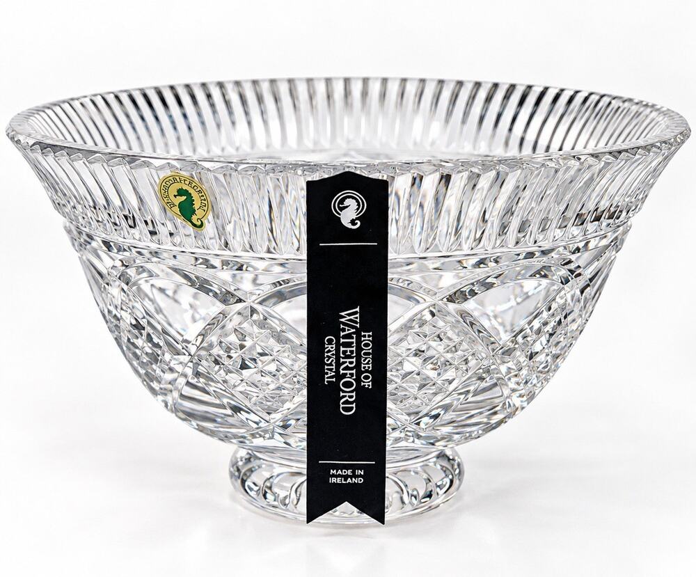Waterford Aran Isles Cable Stitch 10” Lead Crystal Bowl Ireland 40035187